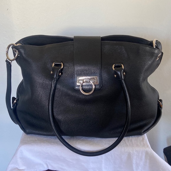 Salvatore Ferragamo Handbags - Salvatore Ferragamo Pebbled Leather Satchel/Crossbody